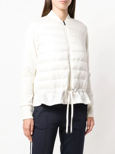 Shop Moncler Padded Bomber Jacket In Neutrals