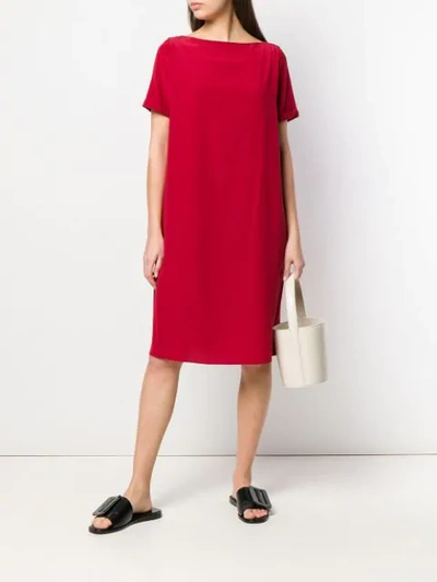 Shop Aspesi Shift Dress In Red