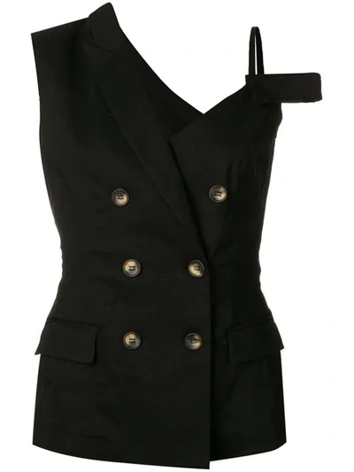 Shop Pinko Deconstructed Waistcoat In Black