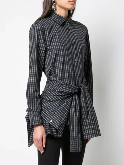 Shop Alexander Wang Knotted Waist Shirt In Black