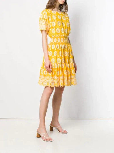 Shop Tory Burch Kleid Mit Gesmokter Taille - Gelb In Yellow