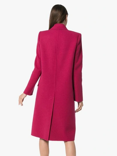 Shop Alexander Mcqueen Single Breasted Cashmere Blend Coat In Pink