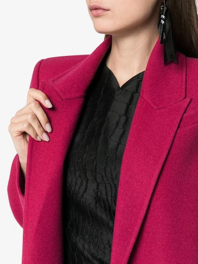 Shop Alexander Mcqueen Single Breasted Cashmere Blend Coat In Pink