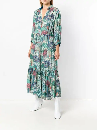 Shop Vilshenko Alegra Printed Dress In Green