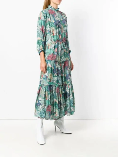 Shop Vilshenko Alegra Printed Dress In Green
