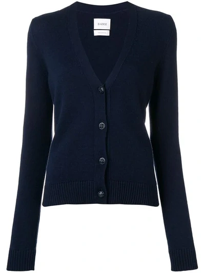Shop Barrie Embossed Button Cardigan In Blue
