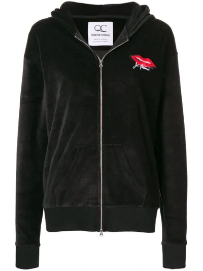 Shop Quantum Courage Je T'aime Lips Hoodie In Black