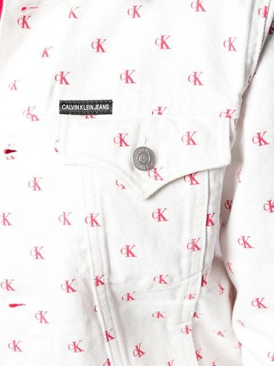 Shop Calvin Klein Jeans Est.1978 Monogram Denim Jacket In White