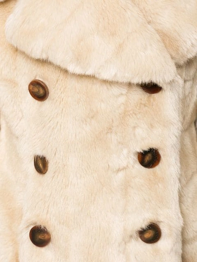 Pre-owned Gucci Logos Long Sleeve Fur Coat Jacket In Brown