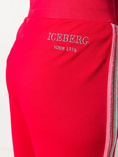 Shop Iceberg Side Panel Track Trousers - Red