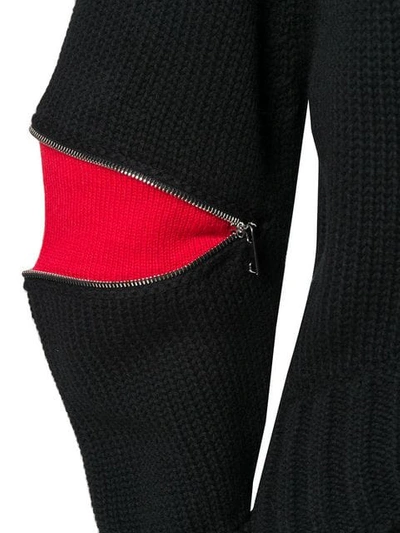 Shop Alexander Mcqueen Zipped Sleeve Jumper In Black