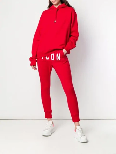 Dsquared2 Drawstring Track Pants In Red