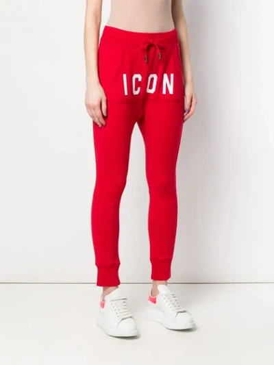 Dsquared2 Drawstring Track Pants In Red