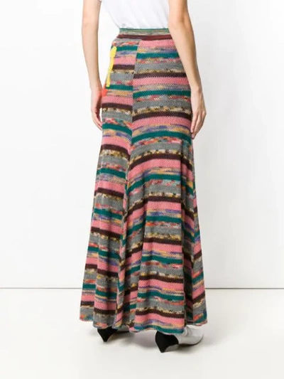 Shop Missoni Long Patchwork Skirt In Pink