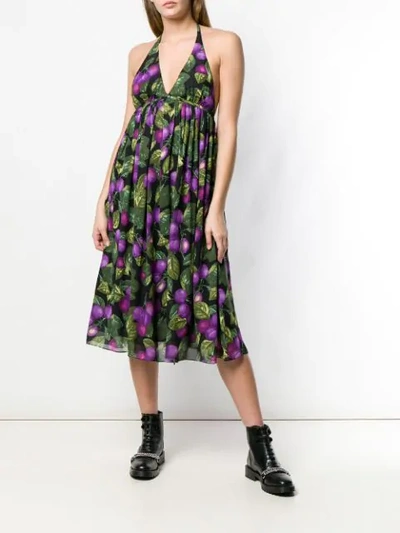 Shop Marc Jacobs Floral Halterneck Midi Dress In Black