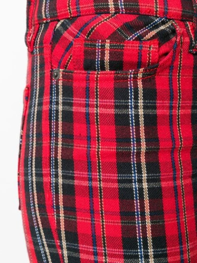 CURRENT/ELLIOTT 花呢格纹紧身长裤 - 红色