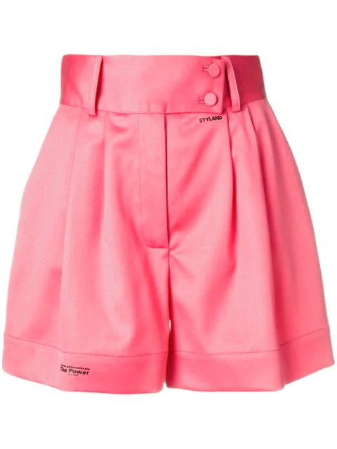 tailored pink shorts