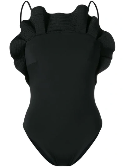 Shop Angelys Balek Ruffle Swimsuit - Black