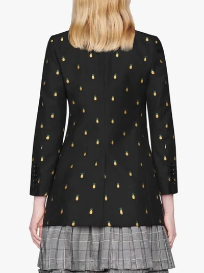 Shop Gucci Pineapple Fil Coupé Wool Jacket In Black