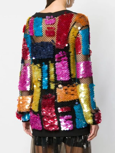 AMEN SEQUINED FISHNET SWEATER - 黑色