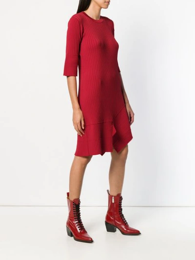 Shop Neil Barrett Midi Knit Dress In Red