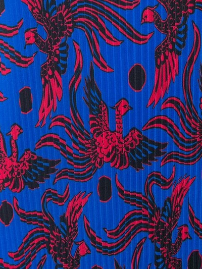 Shop Kenzo Phoenix Print Pleated Dress In Blue