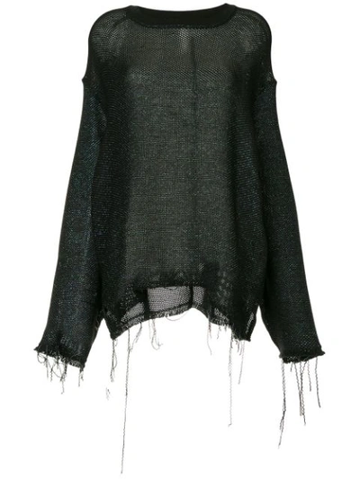 Shop Song For The Mute Distressed Effect Sweater - Black