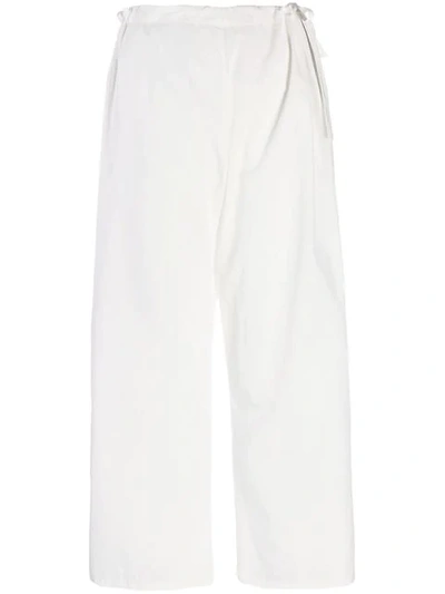 Shop Apuntob Drawstring Waist Trousers In White