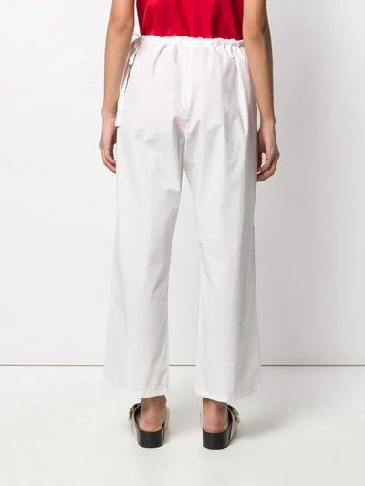 Shop Apuntob Drawstring Waist Trousers In White