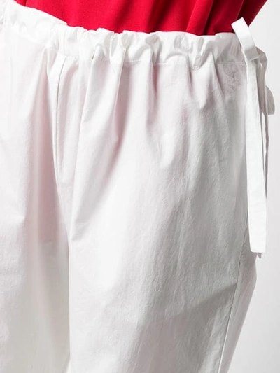 Shop Apuntob Drawstring Waist Trousers In White
