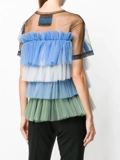 striped layered tulle T-shirt
