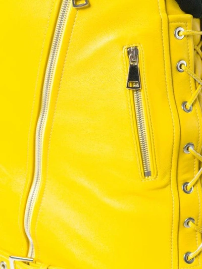 Shop Manokhi Zipped Biker Skirt In Yellow
