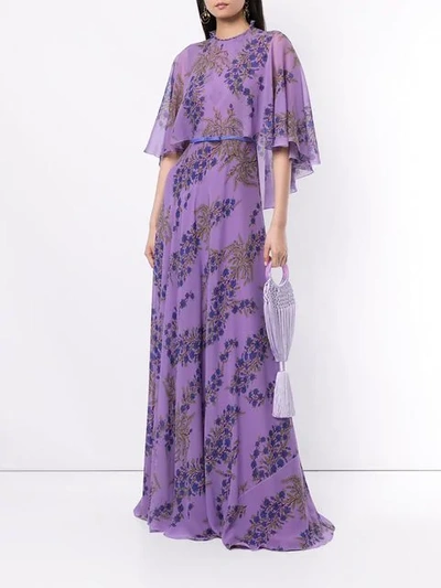 Shop Giambattista Valli Maxikleid Mit Blumen-print In Purple