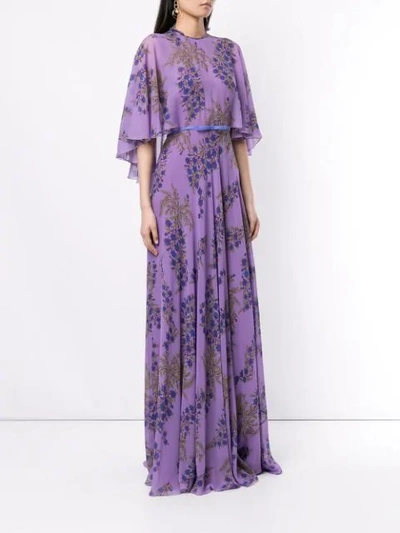 Shop Giambattista Valli Maxikleid Mit Blumen-print In Purple