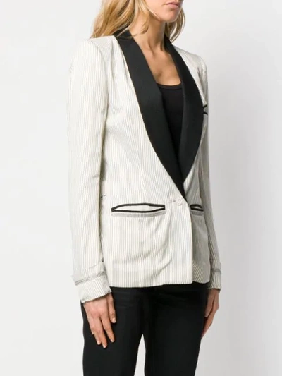 Pre-owned Balenciaga 2000's Striped Blazer In White