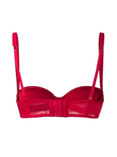 Shop Chantal Thomass Encens Moi Padded Bandeau Bra In Red