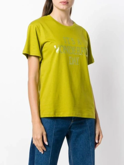 Shop Alberta Ferretti 'it's A Wonderfull Day' T-shirt In Green