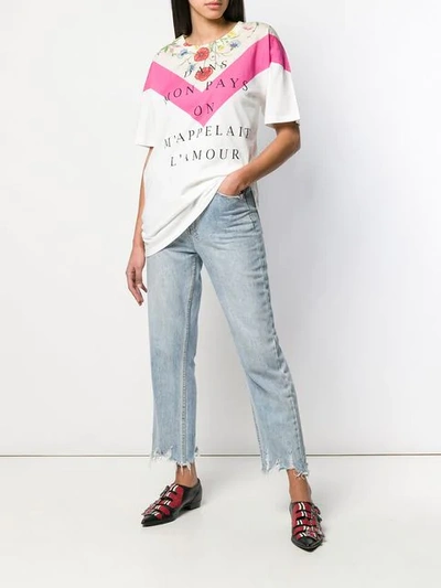 Shop Gucci Dans Mon Pays On M'appelai L'amour T-shirt In White