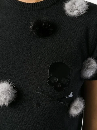 Shop Philipp Plein Pom Pom Detail Sweater In Black