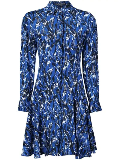 Shop Derek Lam Long Sleeve Button-down Shirt Dress In Blue