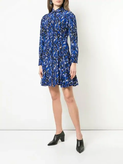 Shop Derek Lam Long Sleeve Button-down Shirt Dress In Blue