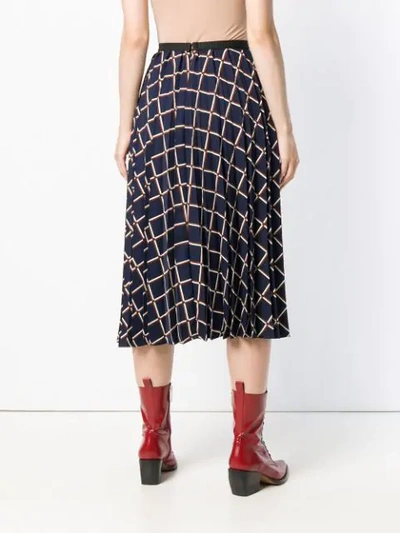 Shop Antonio Marras Flared Print Midi Skirt - Blue