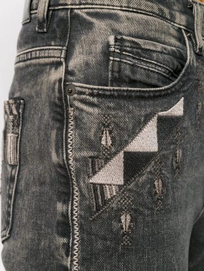 Shop Diesel Black Gold Geometric Detailed Skinny Jeans