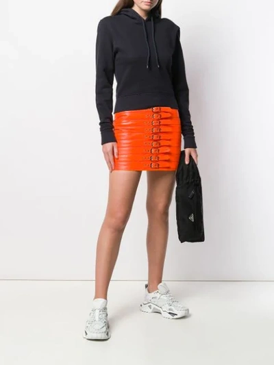 Shop Manokhi Leather Mini Skirt In Red
