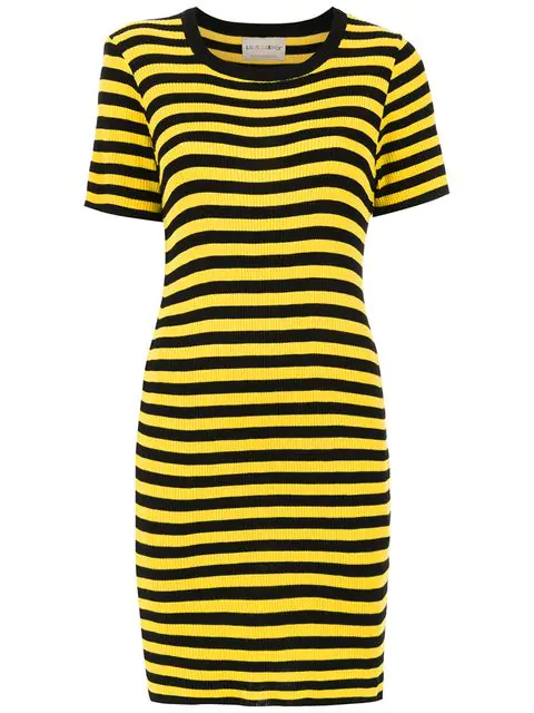black and yellow striped dress