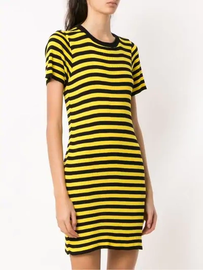 Shop Andrea Bogosian Striped Dress In Black