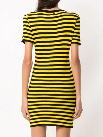 Shop Andrea Bogosian Striped Dress In Black