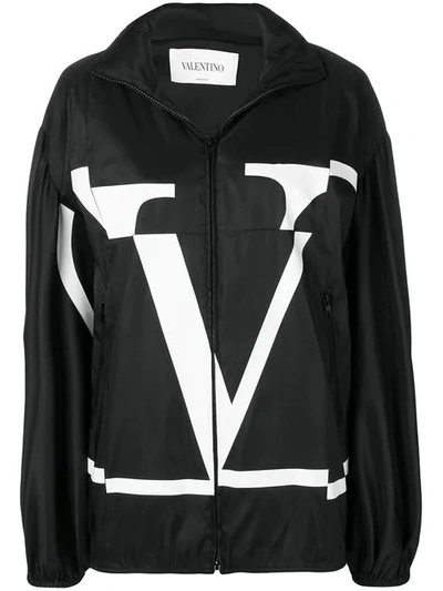 Shop Valentino Deconstructed Vlogo Technical Jacket In Black