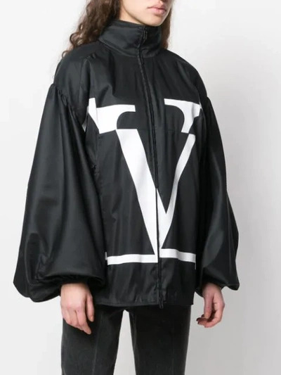 Shop Valentino Deconstructed Vlogo Technical Jacket In Black