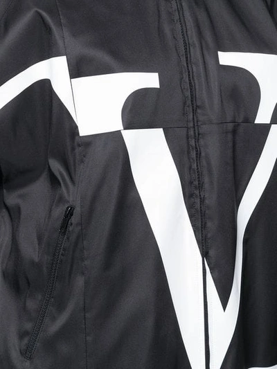 Shop Valentino Deconstructed Vlogo Technical Jacket In Black